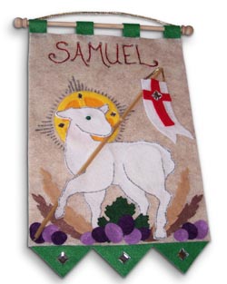 First Communion Banner Kit - 9 in. x 12 in. - <i>Lamb of God - Emerald Green</i>