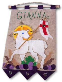 First Communion Banner Kit - 9 in. x 12 in. - <i>Lamb of God - Royal Purple</i>