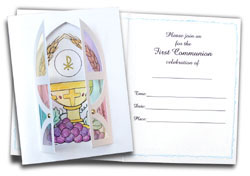First Communion Card Kit Invitations - 5 pack